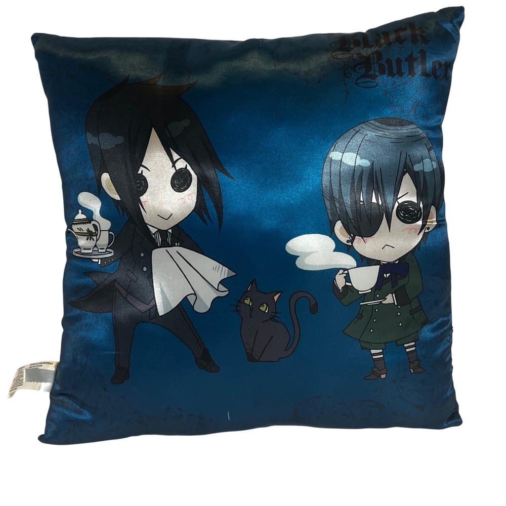 Black Butler Pillow Aniplex Blue Chibi Sebastian Ciel Anime Decor 2016